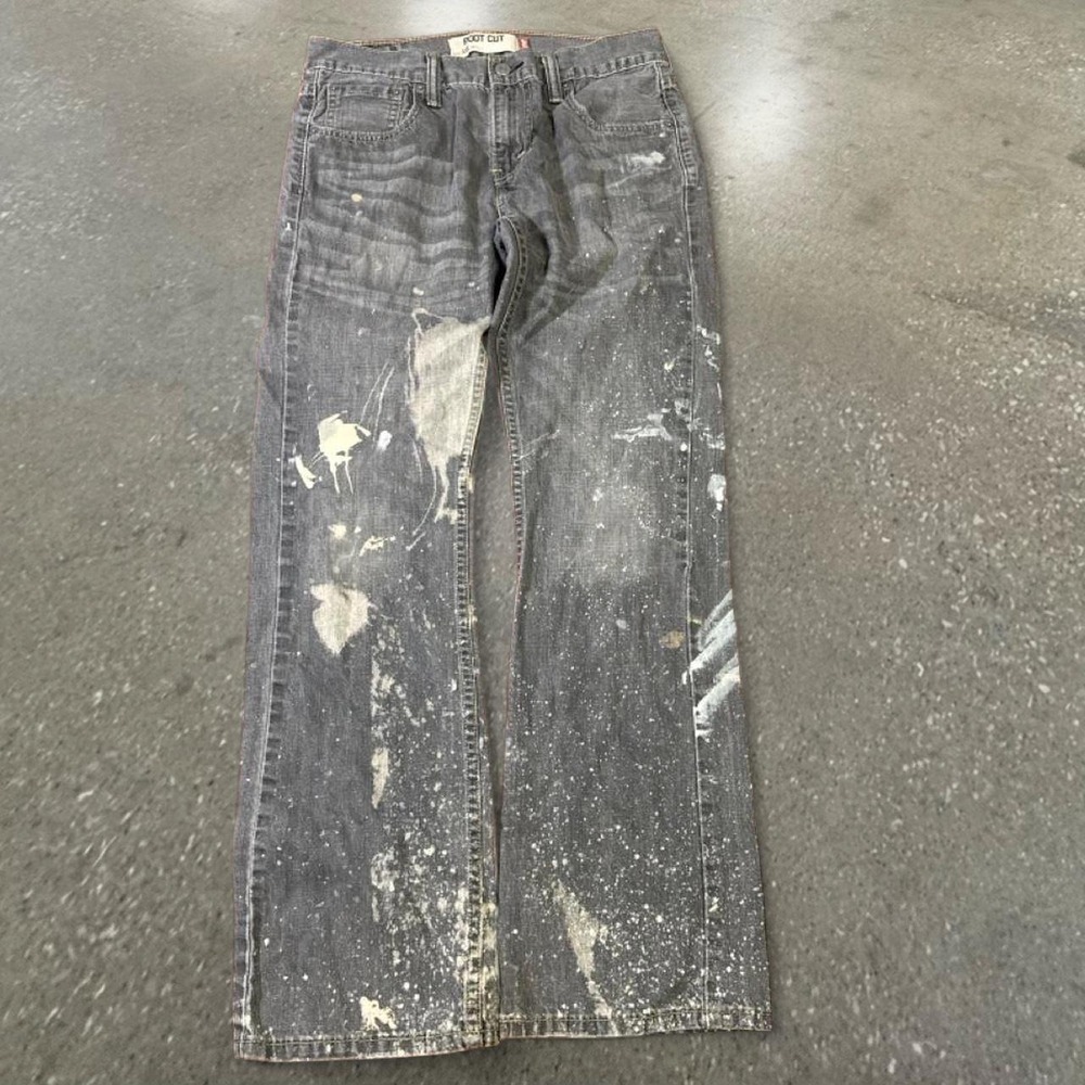 Levi's 527 Grey Paint Splatter Bootcut Jeans Mens 30x30 Y2K Denim